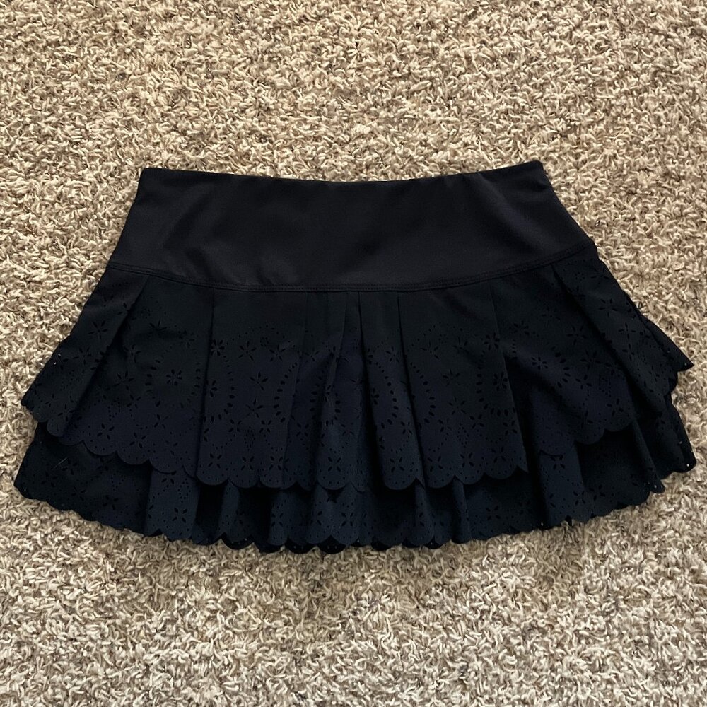 Like New Lucky In Love BLACK Laser Tennis Skirt Skort Shorts XS BLACK - Picture 6 of 13
